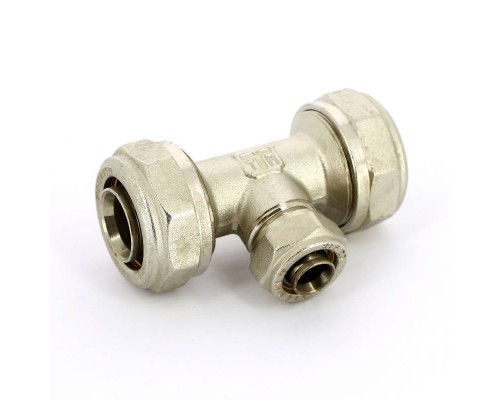 Тройник обжим никелированный TIEMME 32х20х32