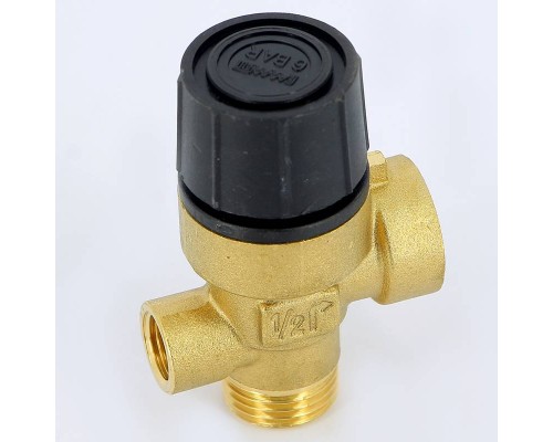 Клапан предохранительный ВВ с отверстием для манометра 1/4" EMMETI 1/2" 6 бар