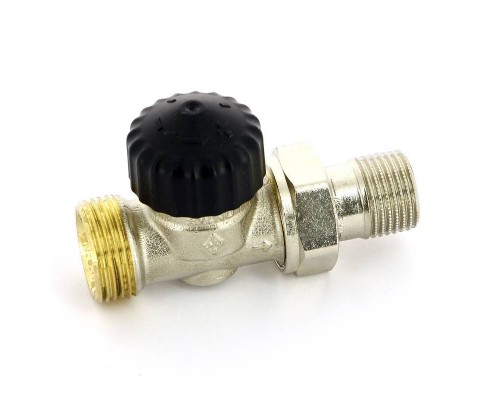 Вентиль термостатический НН UNI-FITT 1/2" х 3/4" ЕК с разъёмным соединением никелированный