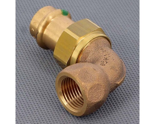 Угол с разъемным соединением пайка-В с коническим уплотнением VIEGA 18х1/2"