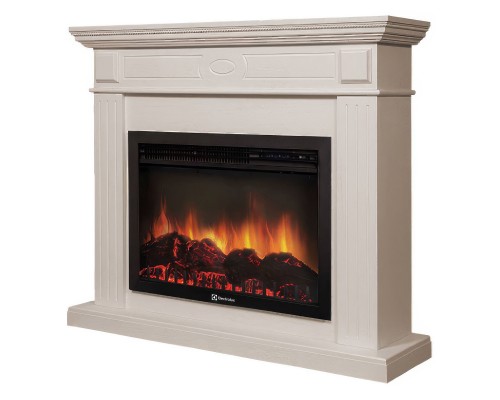 Каминокомплект: Очаг Electrolux EFP/P-3020LS N, портал Bianco 30 шпон белёный дуб