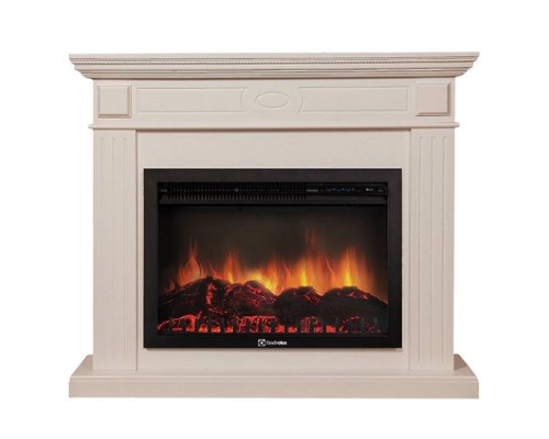 Каминокомплект: Очаг Electrolux EFP/P-3020LS N, портал Bianco 30 шпон белёный дуб