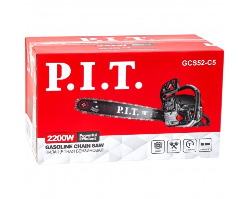Пила PIT бензиновая GCS52-C5 МАСТЕР(18"450мм,2кВт ,52 см3,хром.цил.,легкй старт,масл-с, 2х ресурс)