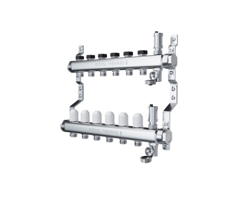 Коллектор Royal Thermo нерж. в сборе универ. 12 вых.+ узел RoyalMix OPTIMAL