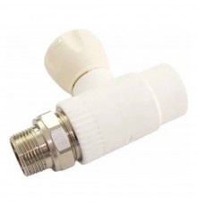 Кран MeerPlast PPRC накид. гайка 20х1/2 прямой белый (1/5/55)