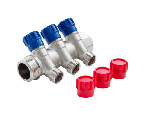 Коллектор с регулировочными вентилями 2 выхода 1" * 1/2" НР VALFEX (FV.560.N.0602)