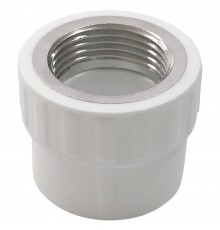 Муфта комбинированная полипропиленовая PPRC ВР 20х3/4" Valfex, внутренняя резьба, белая (уп. 25 шт)