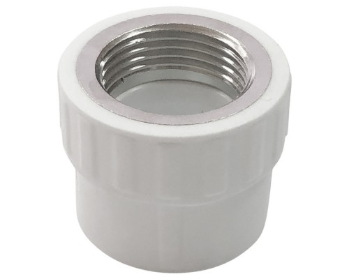 Муфта комбинированная полипропиленовая PPRC ВР 20х3/4" Valfex, внутренняя резьба, белая (уп. 25 шт)