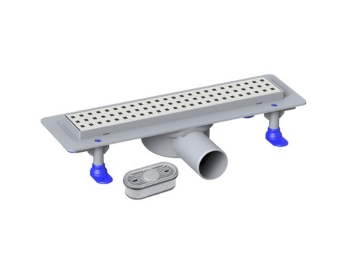 Трап линейный 600мм пластиковый, выпуск 50мм, решетка из нерж.стали VALFEX (VF.051.050K.600.01)