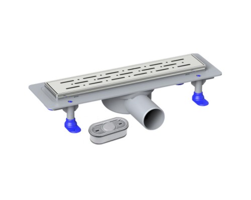 Трап линейный 600мм пластиковый, выпуск 50мм,реш. и окант. из нерж.стали VALFEX (VF.052.050K.600.03)