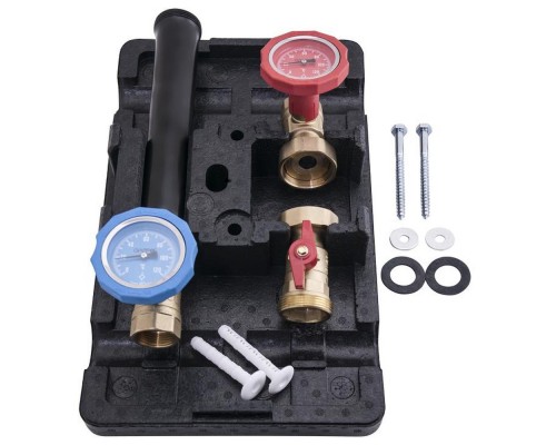 Насосная Gappo группа с прямым контуром 1" без насоса в теплоизоляции