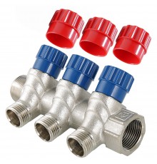 Коллектор с регулировочными вентилями 3 выхода 1" * 1/2" (VTc.560.N) (Valtec)