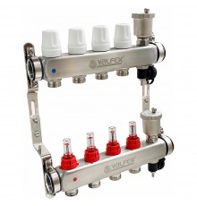 Коллекторная группа НЕРЖ со встроенными расходомерами 12 выходов 1" ЕК 3/4" VALFEX (FV.586.0612)