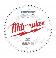 Диск пильный Milwaukee по дереву для циркулярной пилы 210x30x2,8x54