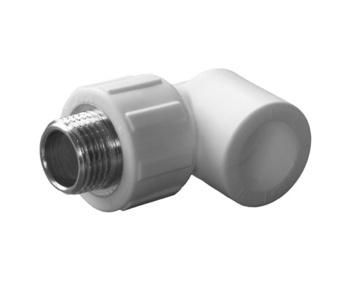 Угольник комбинированный полипропиленовый PPRC НР 32х1", наружная резьба, белый (уп. 10 шт)