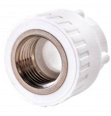 Муфта комбинированная полипропиленовая PPRC ВР 25х3/4" РВК, внутренняя резьба, белая