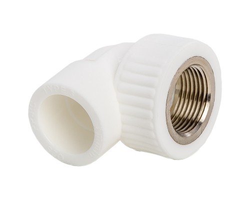 Угольник комбинированный ППР PPRC ВР 25х1/2" Lammin ВН резьба, белый (уп. 20 шт).