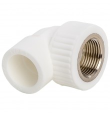 Угольник комбинированный ППР PPRC ВР 25х3/4" Lammin ВН резьба, белый (уп. 15 шт).