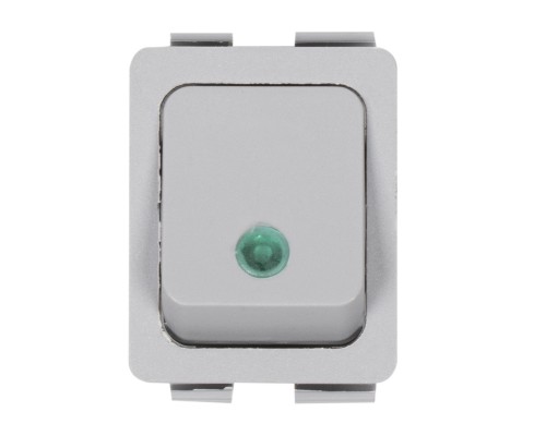 Выключатель клавишный C6053PLNAB зеленая линза, серый корпус