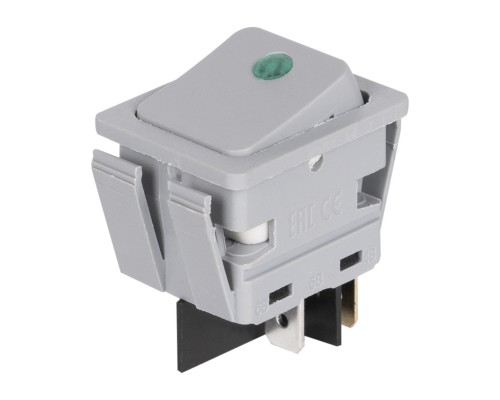 Выключатель клавишный C6053PLNAB зеленая линза, серый корпус