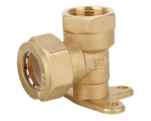 Угольник Gappo обжимной с креплением с внутренней резьбой 15 х 1/2"