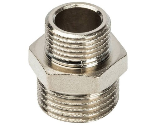 Ниппель НН переходной никелированный 1/2X3/8 SFT-0004-001238 STOUT