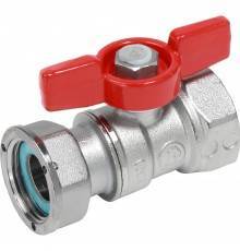Кран шаровой Giacomini ВР для счетчиков 3/4"F x 1"гайка - красн. рук., R251PX005