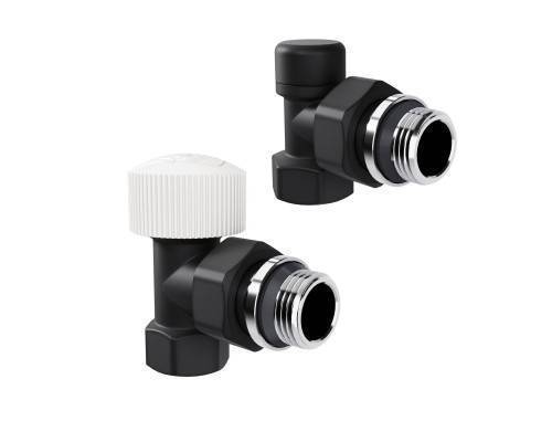 Набор термостатический угловой Royal Thermo Design 1/2"М30х1,5 (Черный)