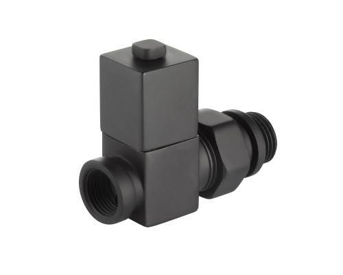 Набор дизайн-вентилей Royal Thermo CUBE, прямой (черный) 1/2 Набор дизайн-вентилей Royal Thermo CUBE, прямой (черный) 1/2