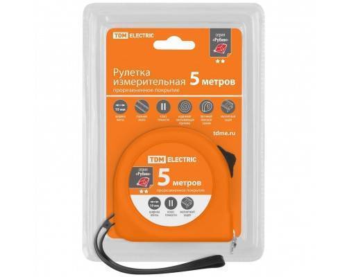 Рулетка TDM ELECTRIC Рубин 5мх19мм Рулетка TDM ELECTRIC Рубин 5мх19мм