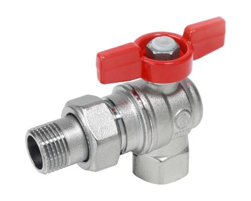Кран шаровой Giacomini угловой с отводом 3/4"F x 3/4"M - син. рук., R789X045 Кран шаровой Giacomini угловой с отводом 3/4"F x 3/4"M - син. рук., R789X045