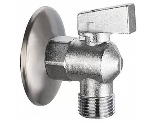 Кран VIEIR шаровый угловой 1/2"x1/2" матовый хром. с отражателем (80/20) VER33 Кран VIEIR шаровый угловой 1/2"x1/2" матовый хром. с отражателем (80/20) VER33