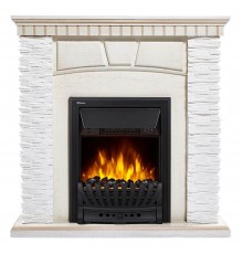 Каминокомплект:Очаг Electrolux EFP/P-1020LS с порталом Porto Classic камень белый, шпон беленый дуб