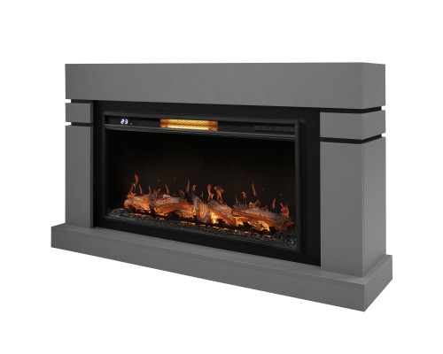 Каминокомплект: Очаг Royal Thermo Aurora RTFP/P-AR40LS, портал Lindos 42/40/36, светло-серый, р/в
