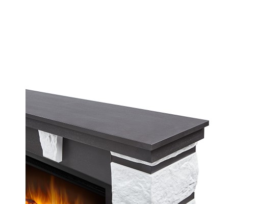 Каминокомплект: Очаг Electrolux EFP/P-2520LS N, портал Excalibur 25 камень белый