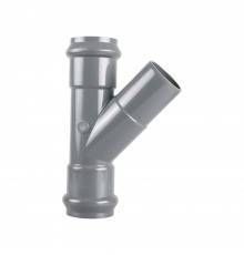 Тройник ХЕМКОР НПВХ (PVC-U) раструб 110/110 45 гр., SDR 26 PN10