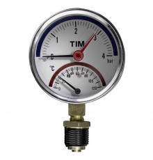 Термо-манометр TIM радиальный 6 бар, от 0гр. до 120гр., 1/2" НР, Y-80-6