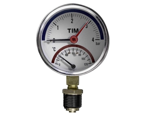 Термо-манометр TIM радиальный 6 бар, от 0гр. до 120гр., 1/2" НР, Y-80-6 Термо-манометр TIM радиальный 6 бар, от 0гр. до 120гр., 1/2" НР, Y-80-6