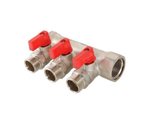 Коллектор VALTEC VTc.580.N.0502 с отсек. кранами НР 3/4"х1/2" 2 вых