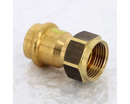 Муфта пресс-В с накидной гайкой плоская прокладка бронза Profipress G VIEGA 22х3/4"