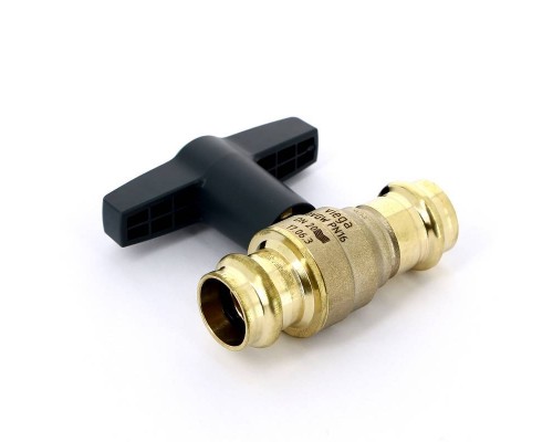 Кран шаровой EASYTOP VIEGA пресс 22 бронза SC-Contur, высокая Т-ручка Кран шаровой EASYTOP VIEGA пресс 22 бронза SC-Contur, высокая Т-ручка