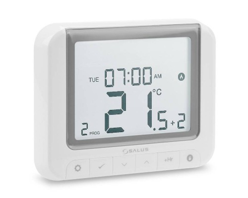 Термостат комнатный, программ. NO/NC/OpenTherm, с дисплеем, 2хАА, белый