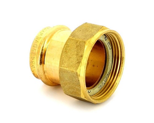 Муфта пресс IBP 35 х 1 1/2" с накидной гайкой бронза Муфта пресс IBP 35 х 1 1/2" с накидной гайкой бронза