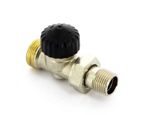 Вентиль термостатический НН UNI-FITT 1/2" х 3/4" ЕК с разъёмным соединением никелированный