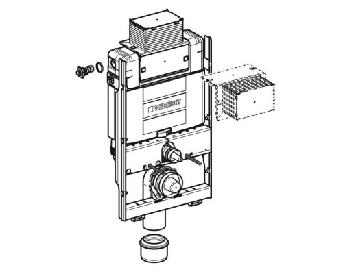 Модуль Geberit GIS для подвесного унитаза со смывным бачком скрытого монтажа Omega