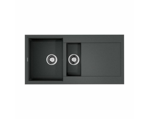 Мойка, OMOIKIRI, Sakaime, шгв 1000-500-200, отверстия для смесителя-отсутствуют, чаши-2, цвет-платина