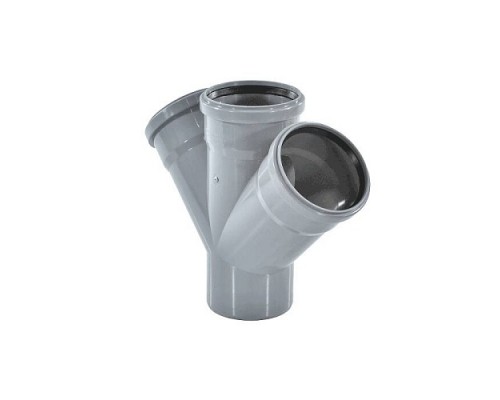 Крестовина PP-H 1-пл сер б/н Дн110х110х110х45гр в/к VALFEX 27111110