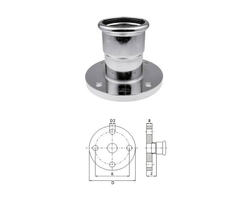 Переход фланец-муфта KAN 15 нерж сталь Therm Inox