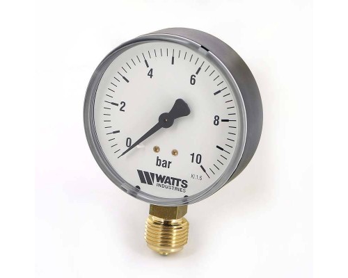Манометр радиальный F+R200 WATTS Ind 1/2" 80 мм 10 бар