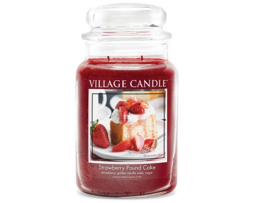 Декоративная свеча Village Candle Клубничный торт (602 грамма)